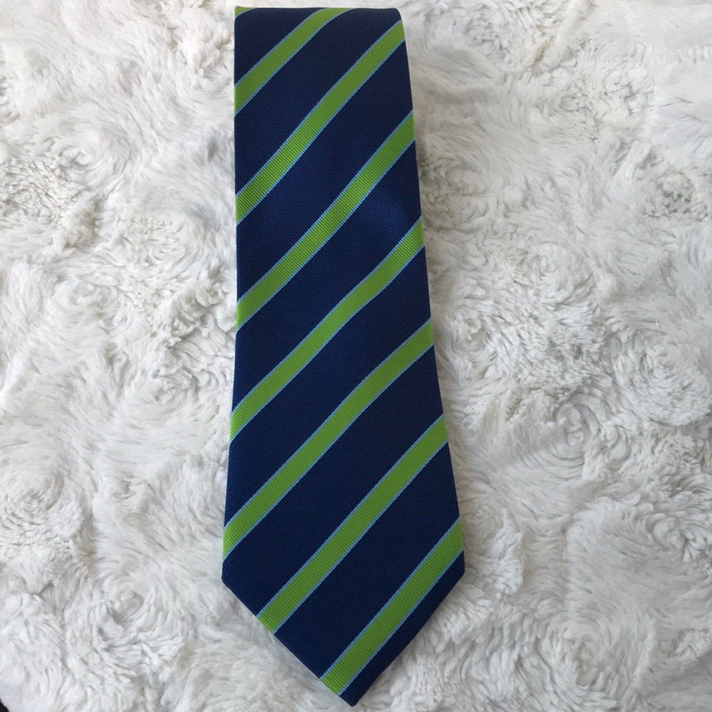 EUC Duck Head Blue/Green Striped Tie